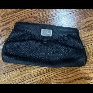 Cole Haan pebble leather magnetic closure clutch